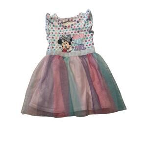 Disney Minnie Mouse Polka Dot and Rainbow Dress